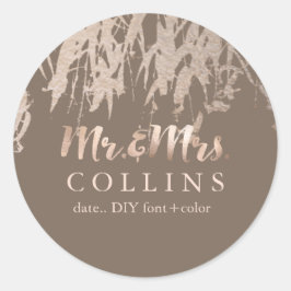 PixDezines Willow/Faux Roze Goud/DIY achtergrond Ronde Sticker