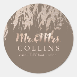 PixDezines Willow/Faux Roze Goud/DIY achtergrond Ronde Sticker