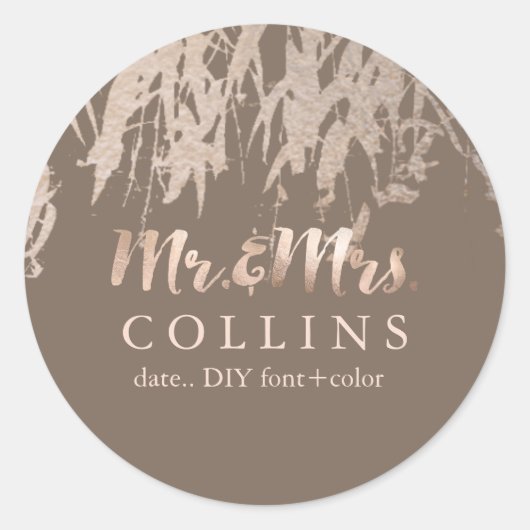 PixDezines Willow/Faux Roze Goud/DIY achtergrond Ronde Sticker (Voorkant)