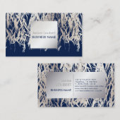 PixDezines Willow/Faux Silver Foil/DIY background Visitekaartje (Voorkant / Achterkant)