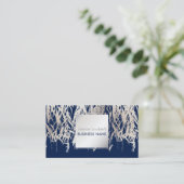 PixDezines Willow/Faux Silver Foil/DIY background Visitekaartje (Staand voorkant)