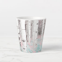 PixDezines Winter Berkene Bos Blauw Varens Bed Latte Mok