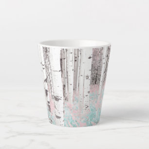 PixDezines Winter Berkene Bos Blauw Varens Bed Latte Mok