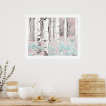 PixDezines Winter Berkene Bos Blauw Varens Bed