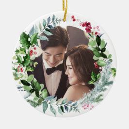 PixDezines Winterkrans, Eerste kerstdag Keramisch Ornament