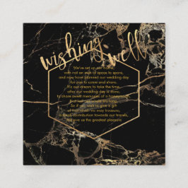 PixDezines Wishing Well/Black Marble Gold Veins Informatiekaartje