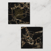PixDezines Wishing Well/Black Marble Gold Veins Informatiekaartje (Voorkant / Achterkant)