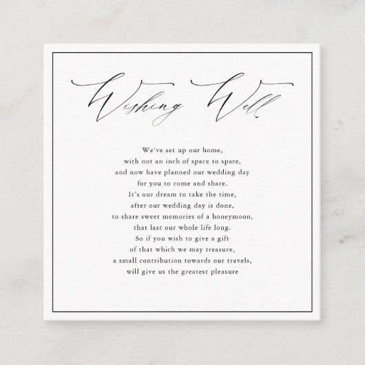 PixDezines Wishing Well, kalligrafie script Informatiekaartje (Voorkant)