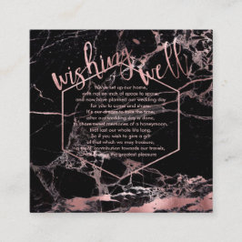 PixDezines Wishing Well/Marble/Black+Roos Gold Informatiekaartje