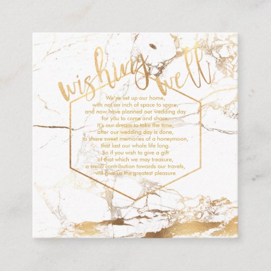 PixDezines Wishing Well/Marble /White+Gold Informatiekaartje (Voorkant)