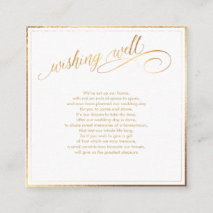 PixDezines Wishing Well/Marble /White+Gold Informatiekaartje
