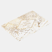 PixDezines WIT MARMER+FAUX GOLD CONFETTI Gastenboek (Hoek)