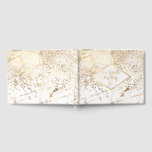 PixDezines WIT MARMER+FAUX GOLD CONFETTI Gastenboek (Volledig)