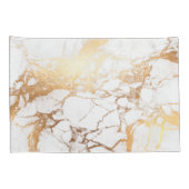 PixDezines WIT MARMER + FAUX GOUDEN ADERS Kussensloop (Achterkant-Rechts)