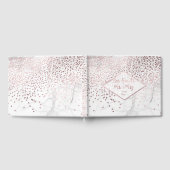 PixDezines WIT MARMER+FAUX ROOS GOUD CONFETTI Gastenboek (Volledig)