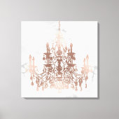 PixDezines Wit Marmer Faux Roos Gouden Kroonluchte Canvas Afdruk (Voorkant)