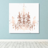 PixDezines Wit Marmer Faux Roos Gouden Kroonluchte Canvas Afdruk (Insitu (Houten vloer))