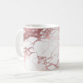 PixDezines WIT MARMER+FAUX ROSE GOUDEN ADEREN Koffiemok (Voorkant links)