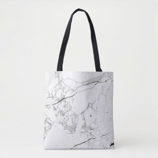 PixDezines WIT MARMER Tote Bag (Voorkant)
