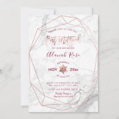 PixDezines Wit Marmeren Vleermuis Mitzvah/Roos Gou Kaart (Achterkant)