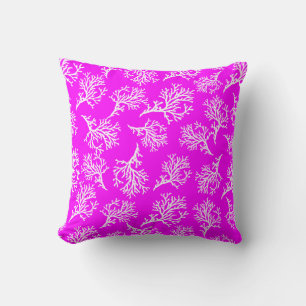PixDezines wit+roze koraal/diy achtergrond Kussen