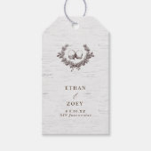 PixDezines witte berk + eikels krans Cadeaulabel (Voorkant)