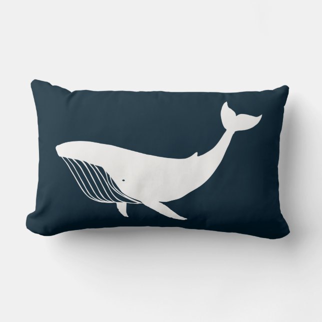 PixDezines witte + blauwe walvis / doe-het-zelf ac Kussen (Voorkant)