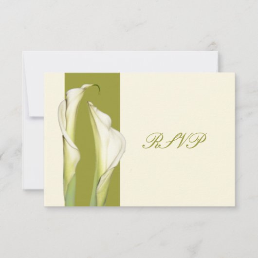 PixDezines witte calla lilies/diy background RSVP Kaartje (Voorkant)