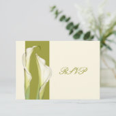 PixDezines witte calla lilies/diy background RSVP Kaartje (Staand voorkant)