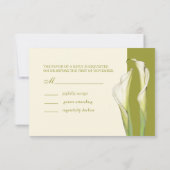 PixDezines witte calla lilies/diy background RSVP Kaartje (Achterkant)
