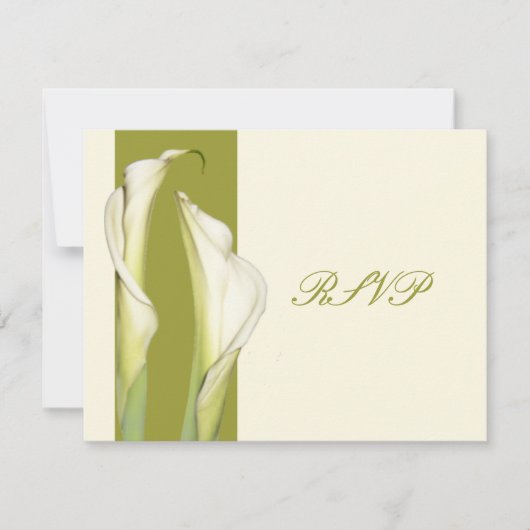 PixDezines witte calla lilies/diy background RSVP Kaartje (Voorkant)