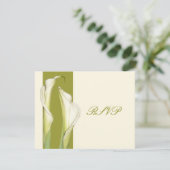 PixDezines witte calla lilies/diy background RSVP Kaartje (Staand voorkant)