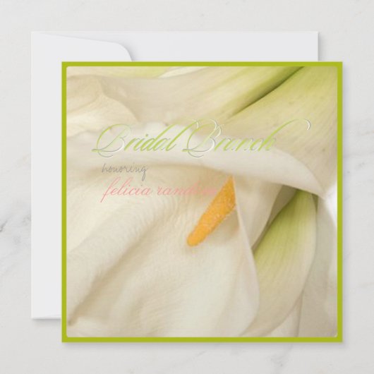 PixDezines witte calla lily/bridal brunch Kaart (Achterkant)