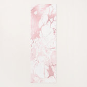 PixDezines Witte Marmer + Blush Roze Aderen Yogamat (Achterkant)