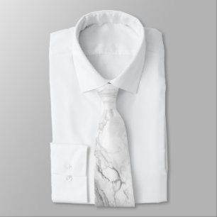 PixDezines Witte Marmeren Plaat Stropdas