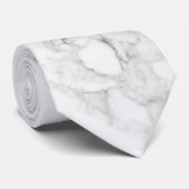 PixDezines Witte Marmeren Plaat Stropdas (Opgerold)
