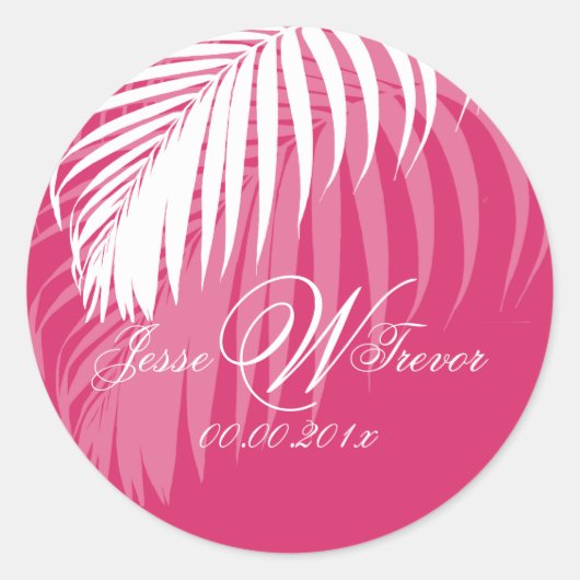 PixDezines Witte Palm Fronds, DIY achtergrond Ronde Sticker (Voorkant)
