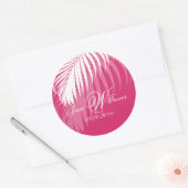PixDezines Witte Palm Fronds, DIY achtergrond Ronde Sticker (Envelop)