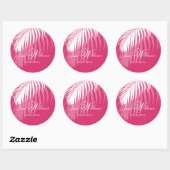 PixDezines Witte Palm Fronds, DIY achtergrond Ronde Sticker (Vel)