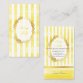 PixDezines witte strepen/citron digitale waterverf Visitekaartje (Voorkant / Achterkant)