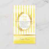 PixDezines witte strepen/citron digitale waterverf Visitekaartje (Achterkant)
