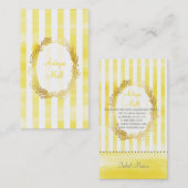 PixDezines witte strepen/citron digitale waterverf Visitekaartje (Voorkant / Achterkant)