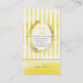 PixDezines witte strepen/citron digitale waterverf Visitekaartje (Achterkant)