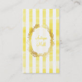 PixDezines witte strepen/citron digitale waterverf Visitekaartje (Voorkant)