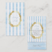 PixDezines witte strepen/placid digitale waterverf Visitekaartje (Voorkant / Achterkant)