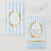 PixDezines witte strepen/placid digitale waterverf Visitekaartje (Voorkant / Achterkant)