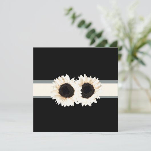 PixDezines witte zonnebloem/diy background+event! Kaart (Staand voorkant)