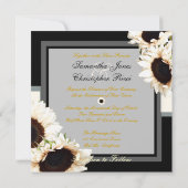 PixDezines witte zonnebloem/diy background+event! Kaart (Achterkant)