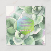 PixDezines woestijn Roos Succulente Waterverf Vierkante Visitekaartje (Achterkant)