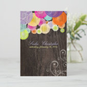 PixDezines wood grain+fiesta lantern Kaart (Staand voorkant)